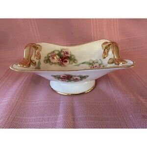 Vintage Burton & Burton Jewelry Dish, Candy Bowl Victorian Rose Pattern